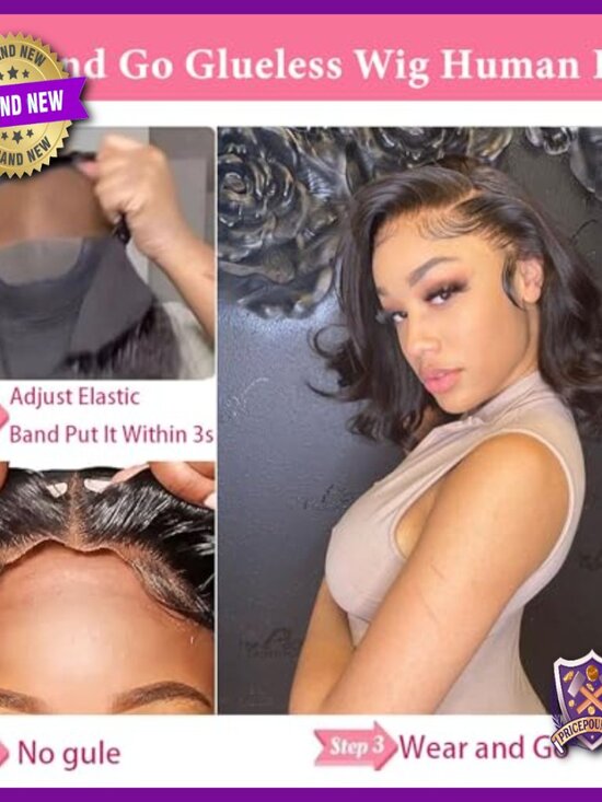 Glueless Lace Front Human Hair Wig 22 Inch Body Wave Pre Plucked main image 6